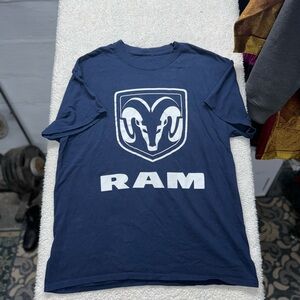 Dodge Ram truck t-shirt, blue & white shortsleeved shirt, size small
